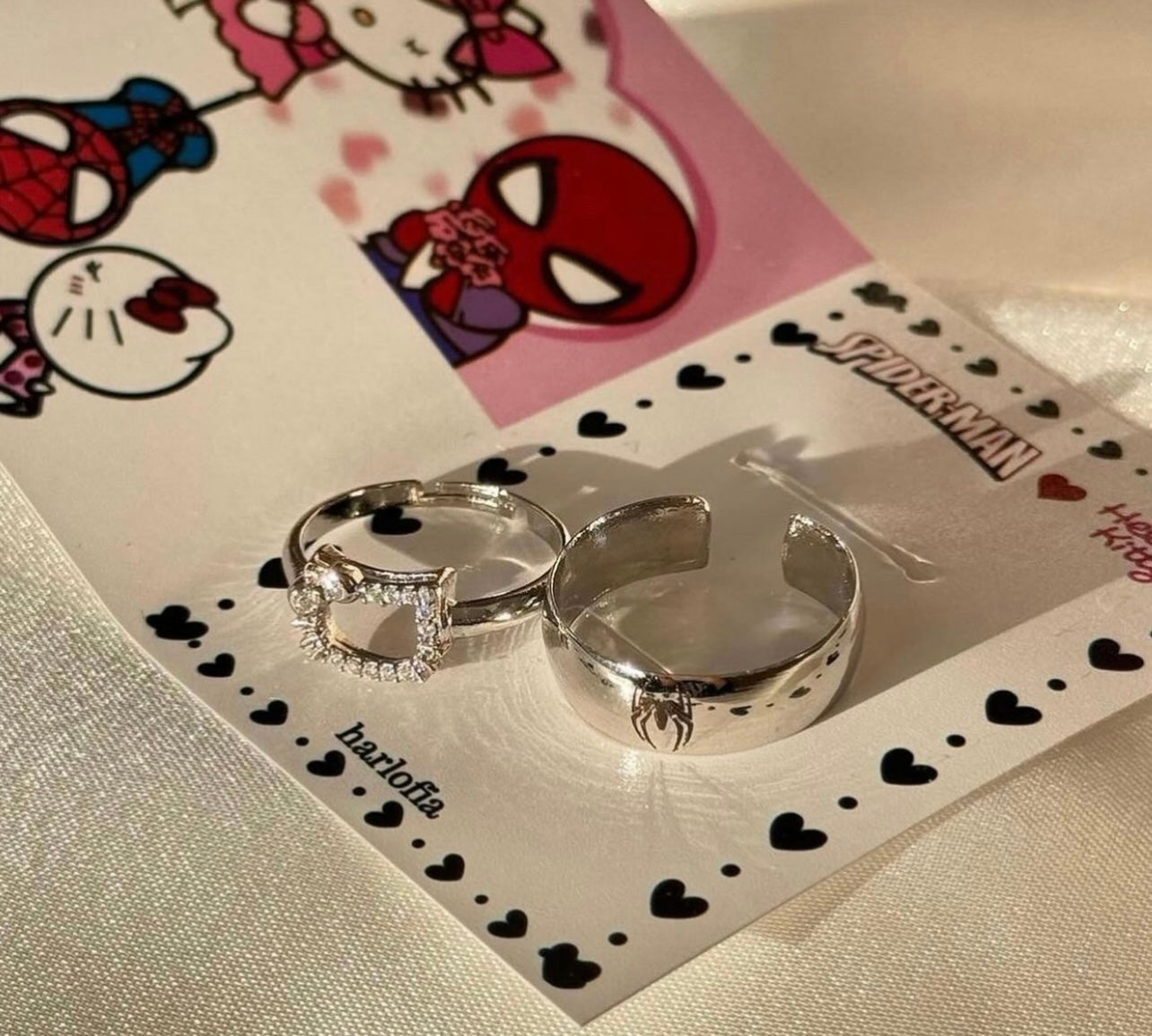 Spiderman X HelloKitty Adjustable Rings